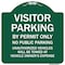 Signmission Visitor Parking By Permit No Public Parking Heavy-Gauge Aluminum Sign, 18" x 18", GW-1818-9871 A-DES-GW-1818-9871 - alternate 1